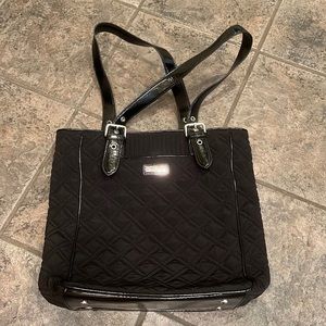 Vera Bradley purse in black with Patent detailing